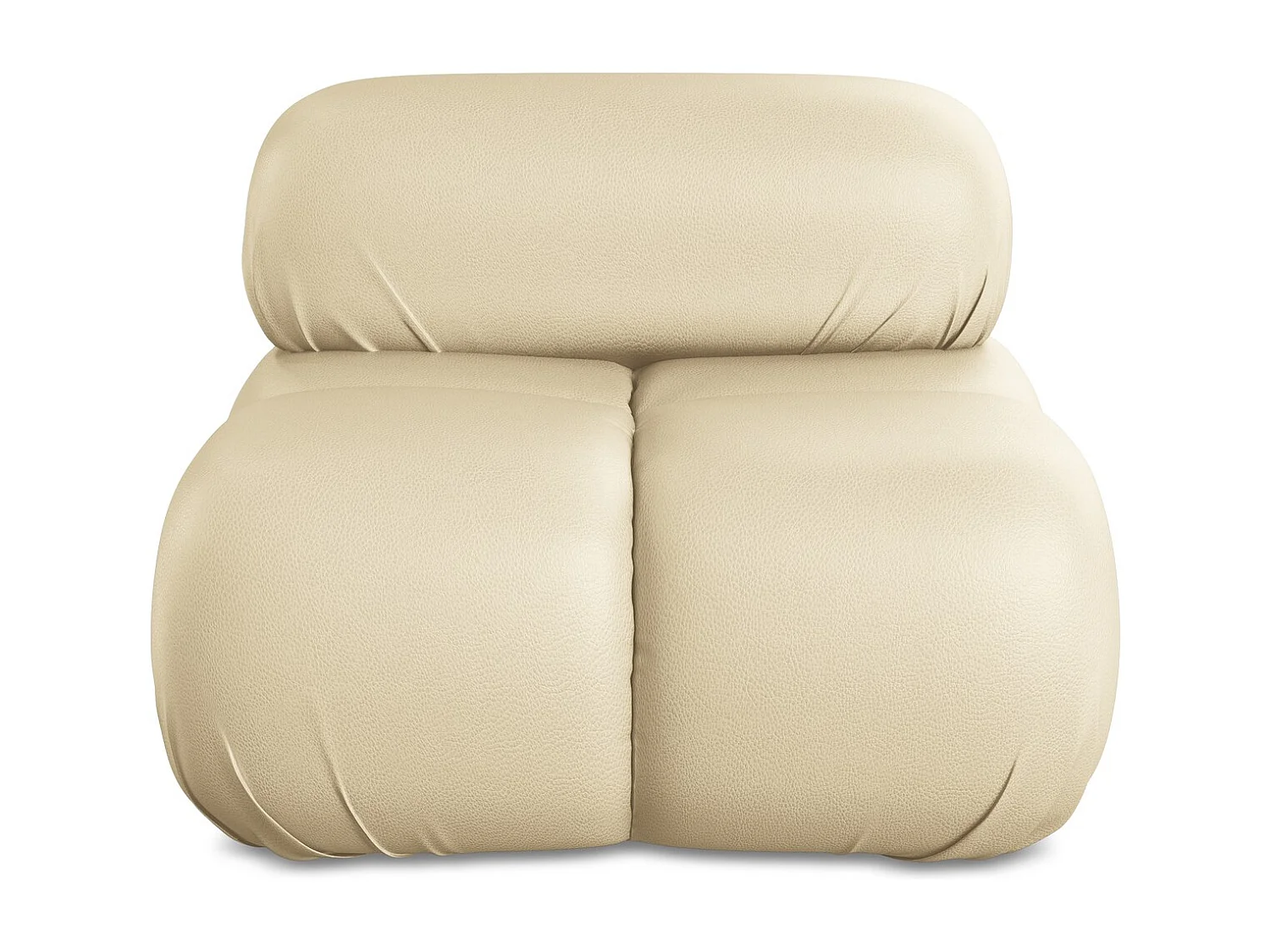 Fauteuil en Cuir artificiel - beige - LOKUA