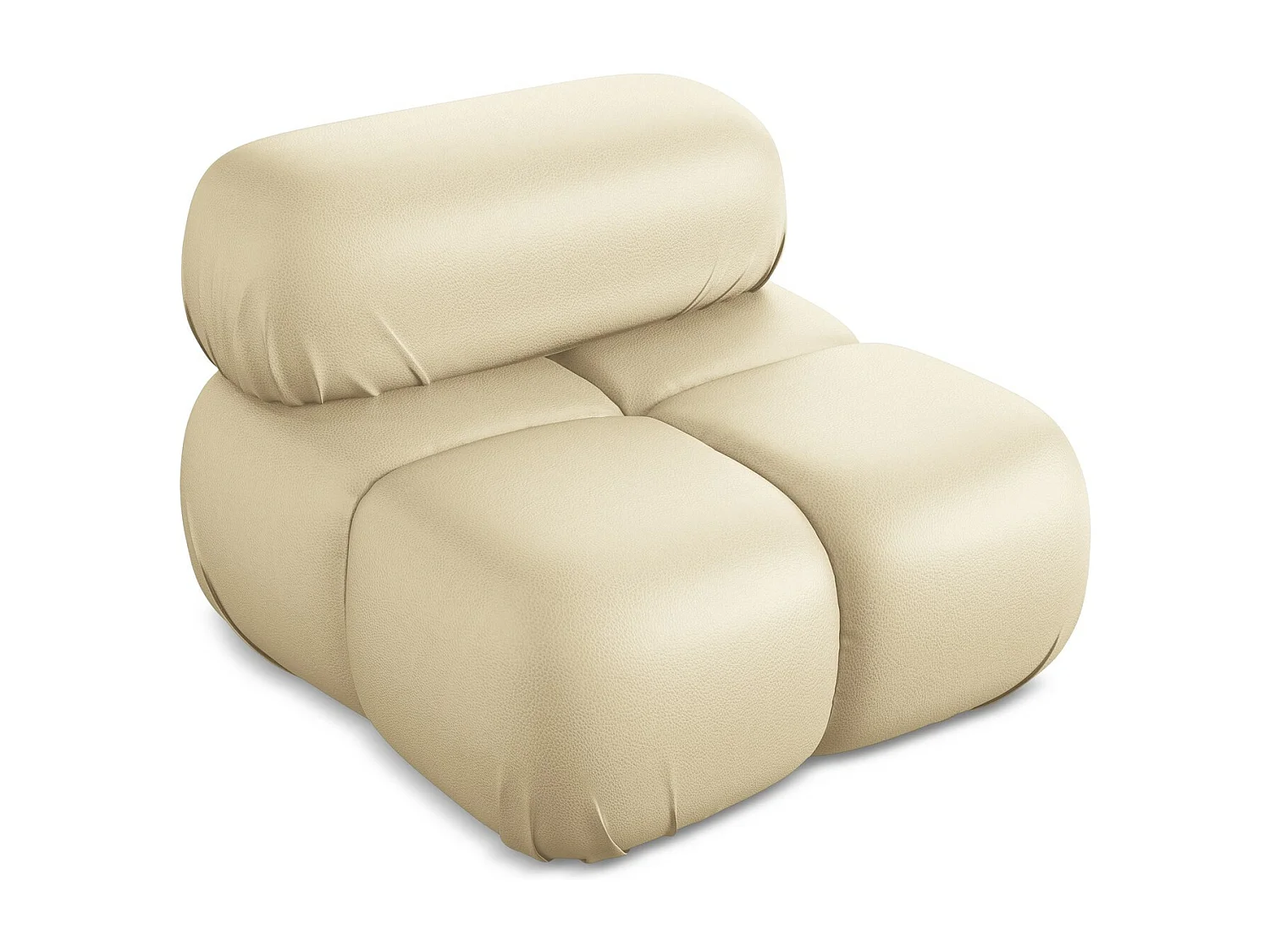 Fauteuil en Cuir artificiel - beige - LOKUA