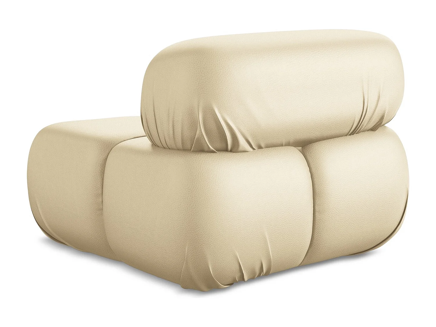 Fauteuil en Cuir artificiel - beige - LOKUA