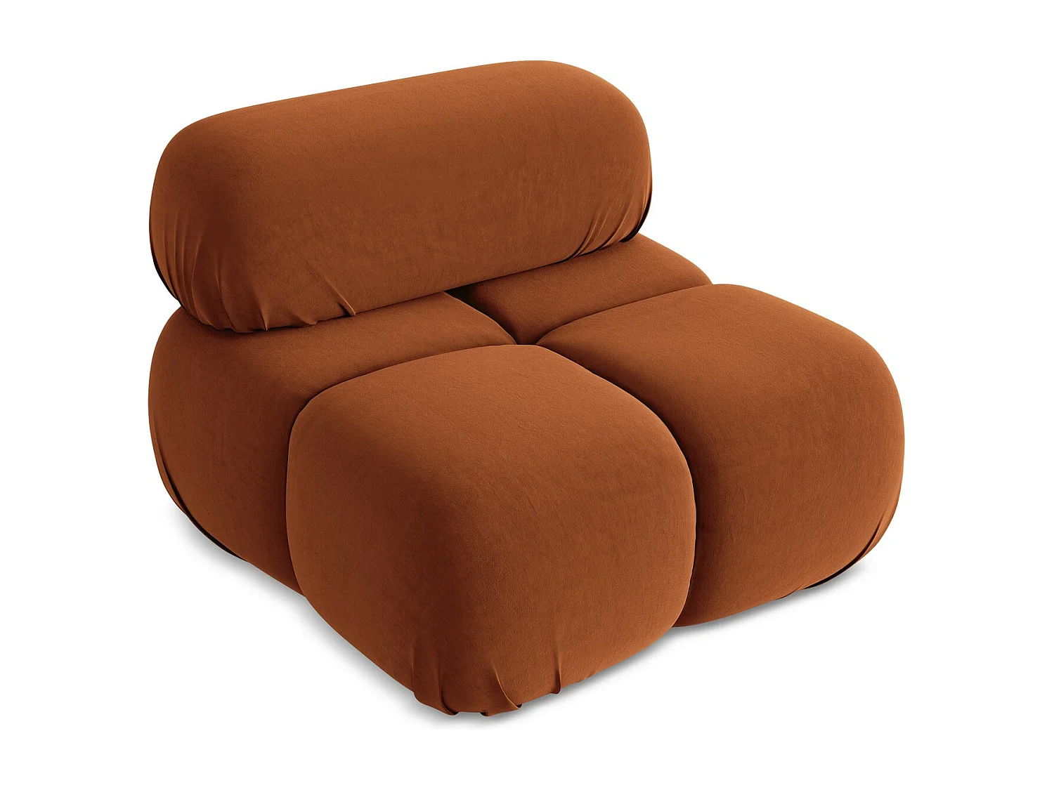Fauteuil en Samt - terre cuite - LOKUA
