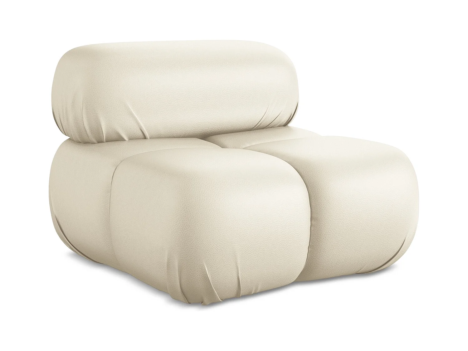 Fauteuil en Cuir artificiel - beige clair - LOKUA