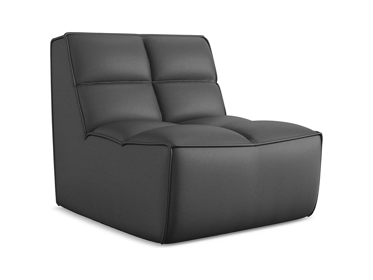 Fauteuil en Cuir artificiel - gris - KALAI