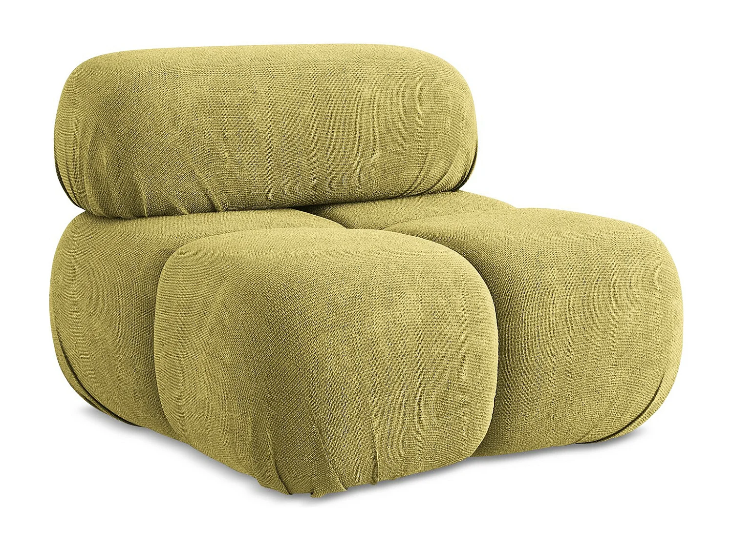 Fauteuil van limoengroen chenille stof - LOKUA