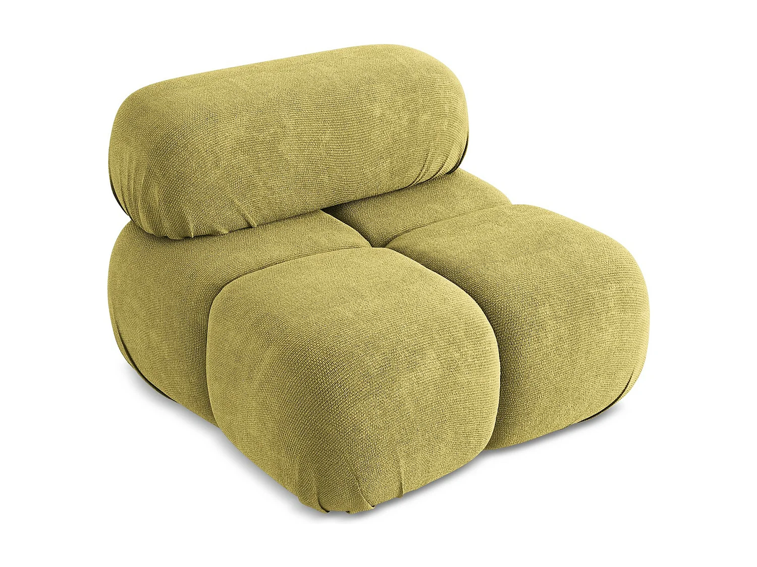 Fauteuil van limoengroen chenille stof - LOKUA