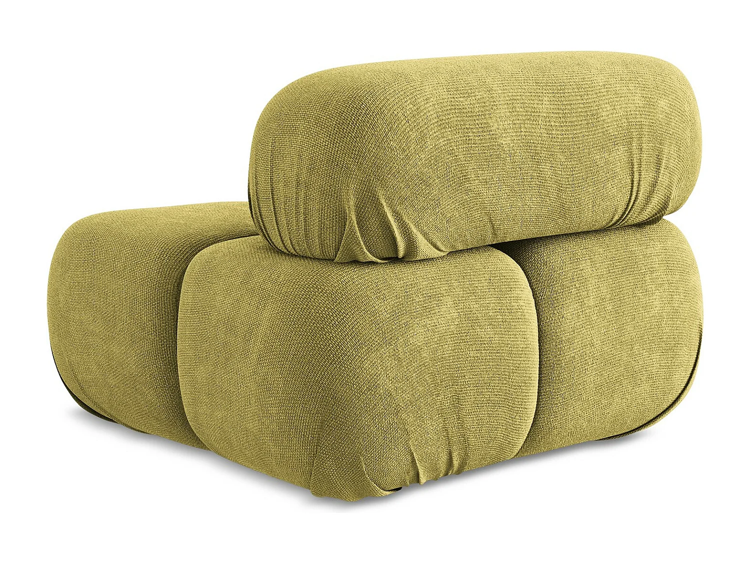 Fauteuil van limoengroen chenille stof - LOKUA