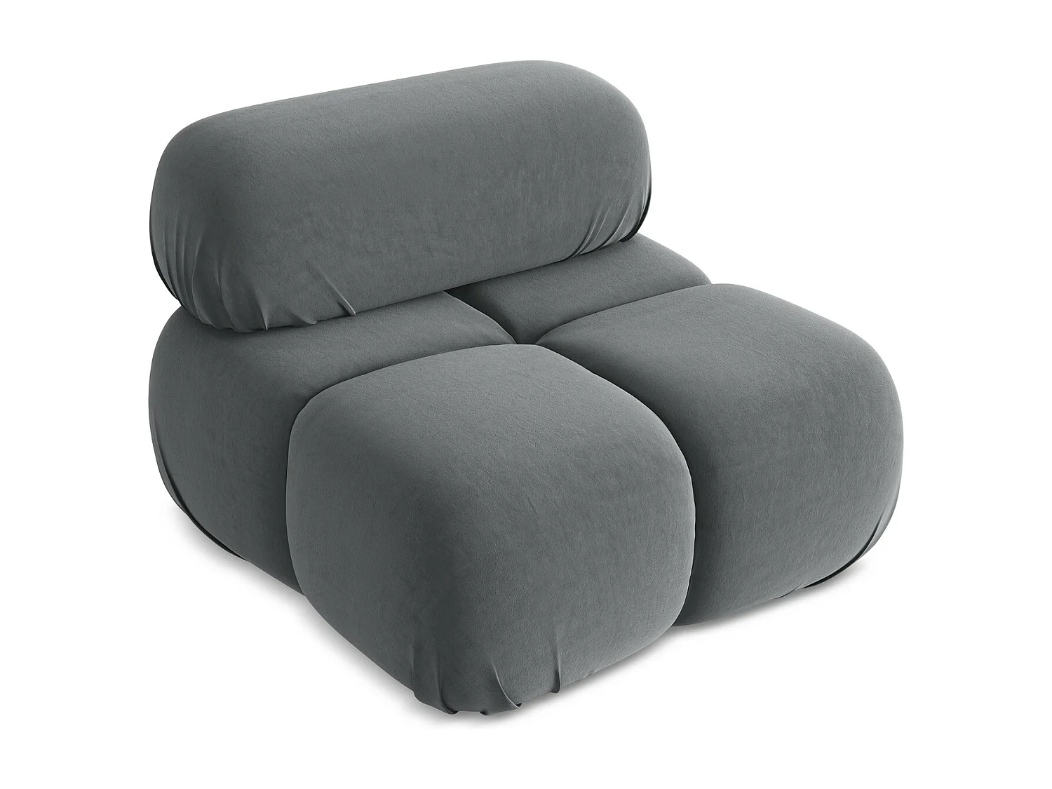 Fauteuil van staal velours - LOKUA