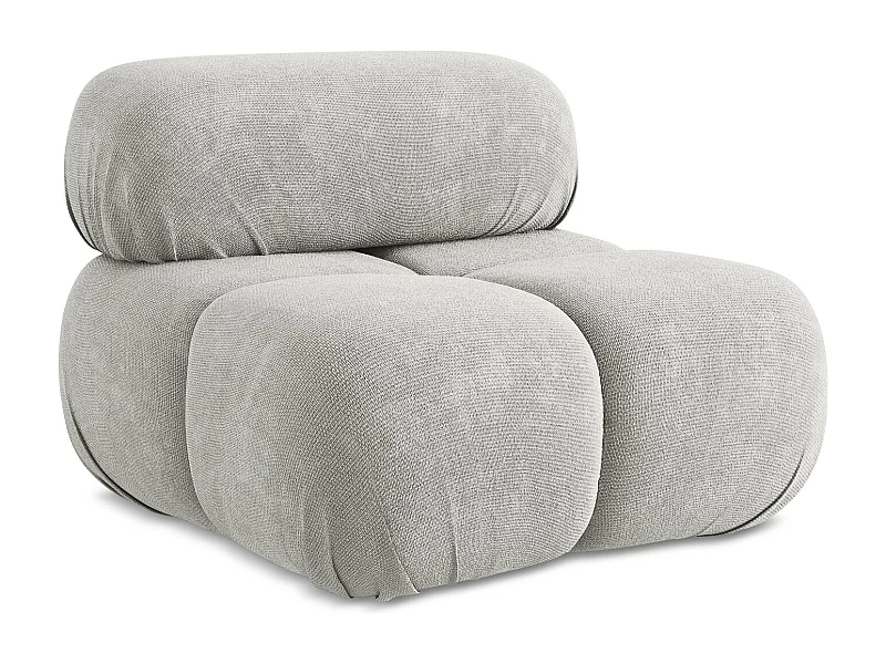 Fotel - z tkaniny szenilowej - jasny szary - LOKUA