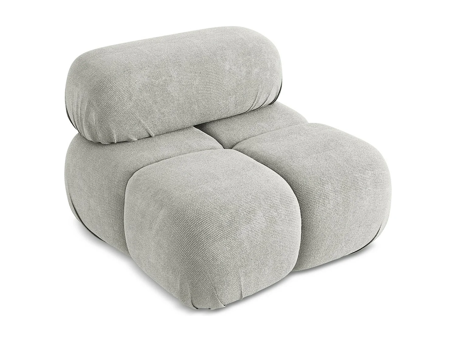 Fotel - z tkaniny szenilowej - jasny szary - LOKUA