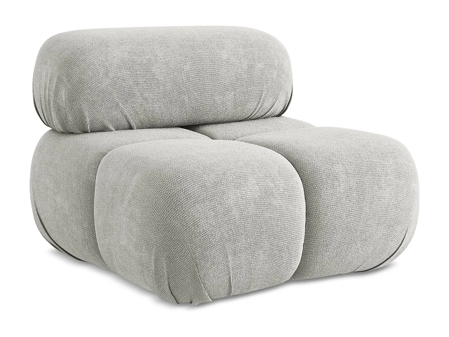 Fotel - z tkaniny szenilowej - jasny szary - LOKUA