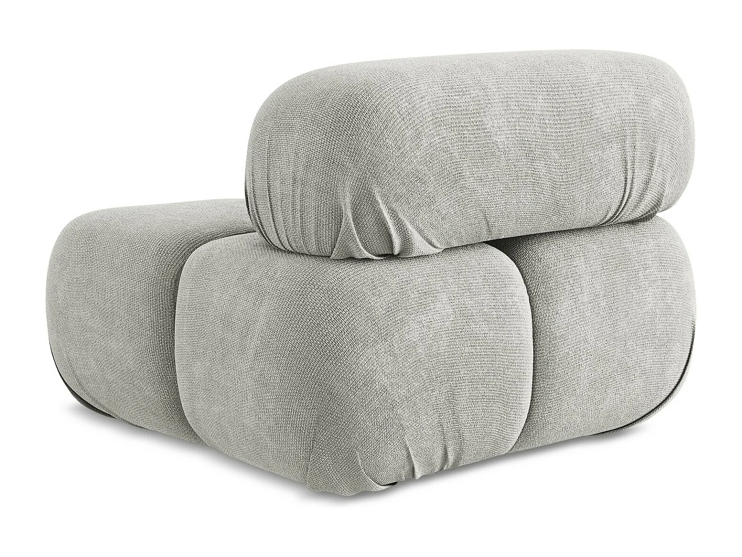 Fotel - z tkaniny szenilowej - jasny szary - LOKUA