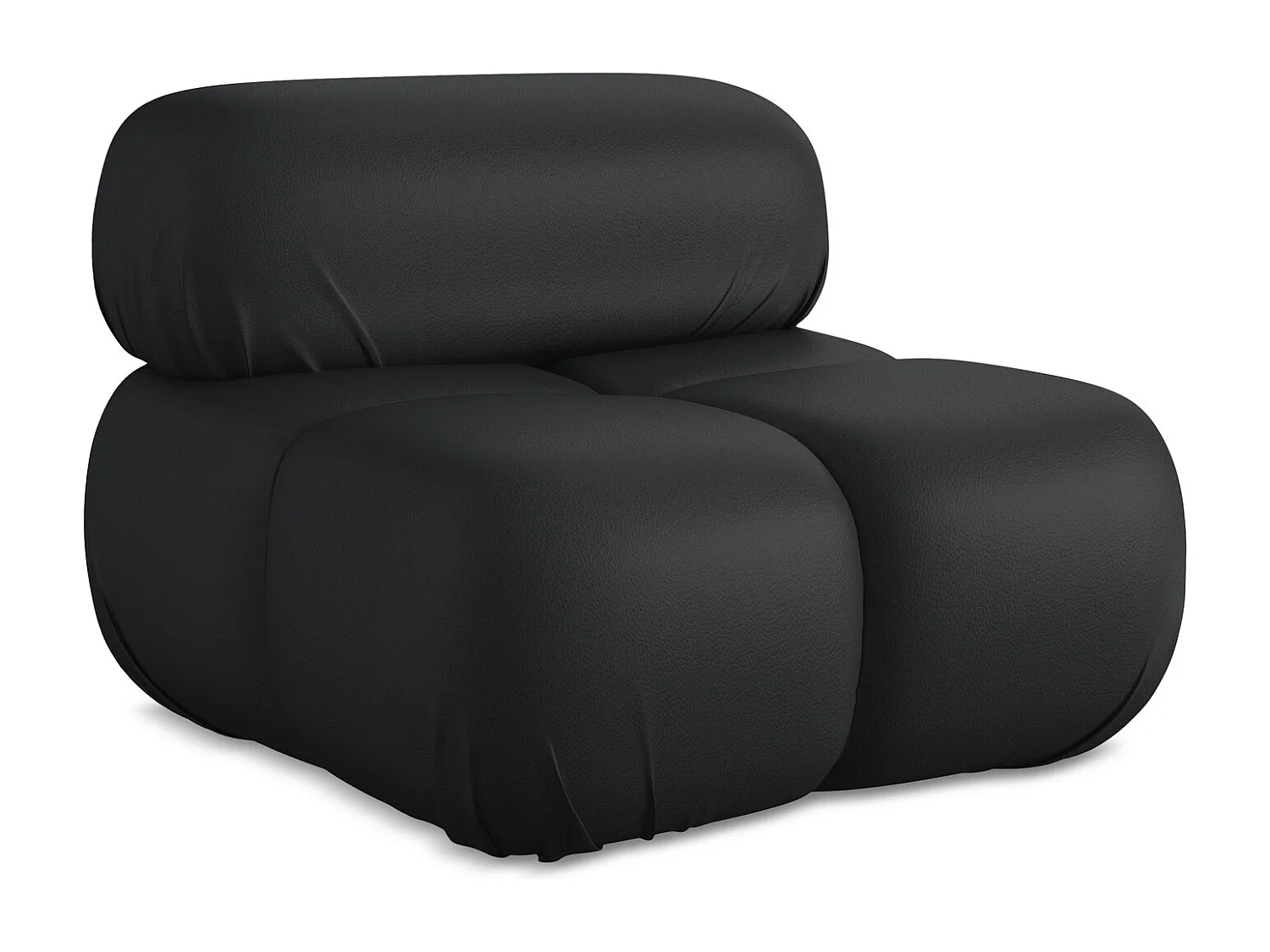 Fauteuil van zwart kunstleer - LOKUA