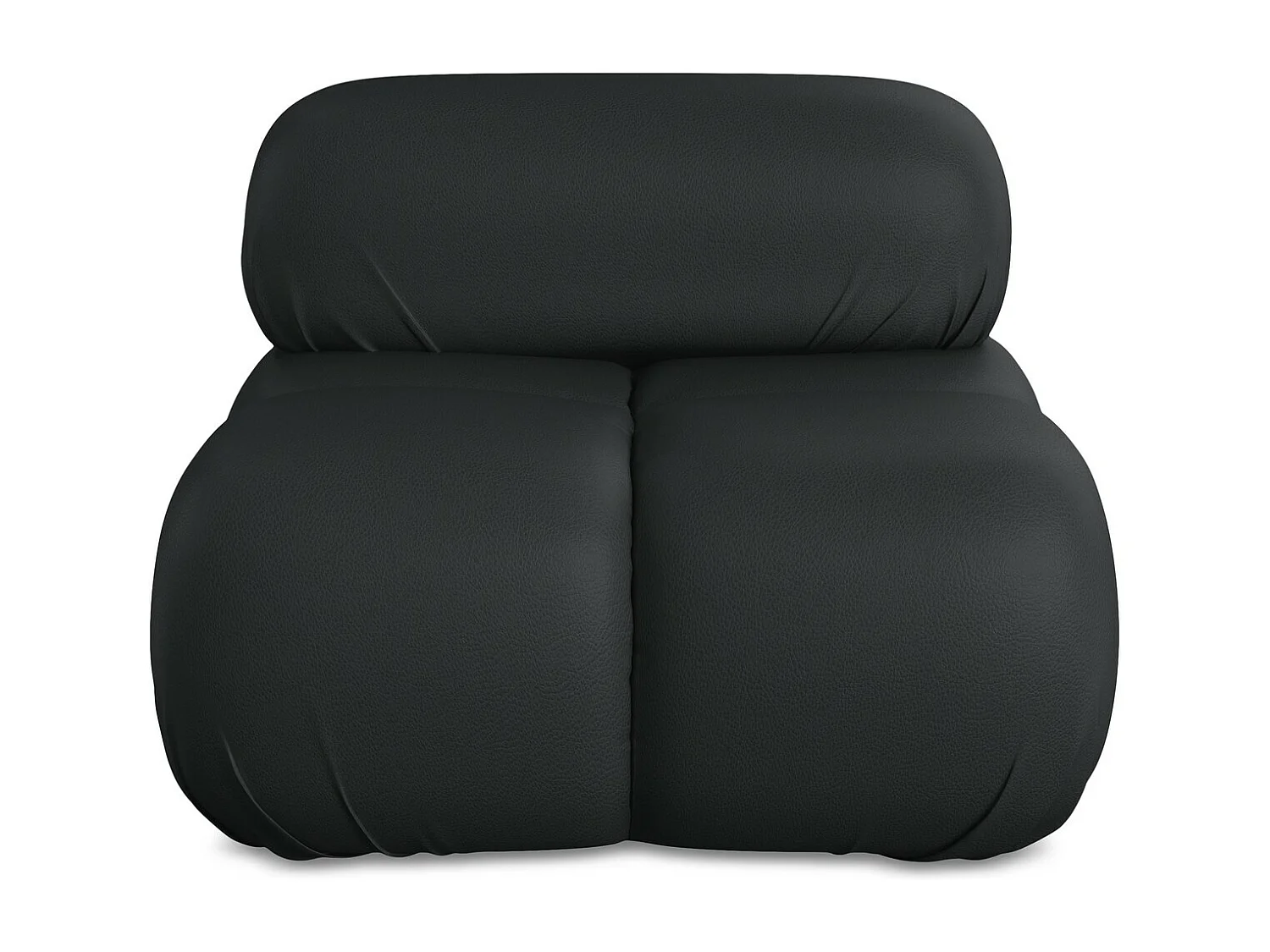 Fauteuil van zwart kunstleer - LOKUA