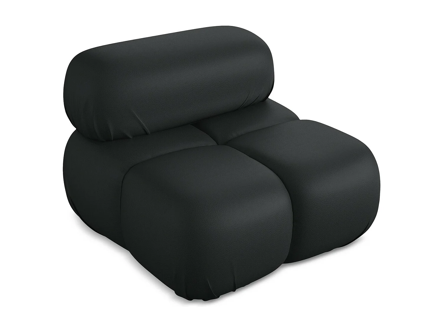 Fauteuil van zwart kunstleer - LOKUA