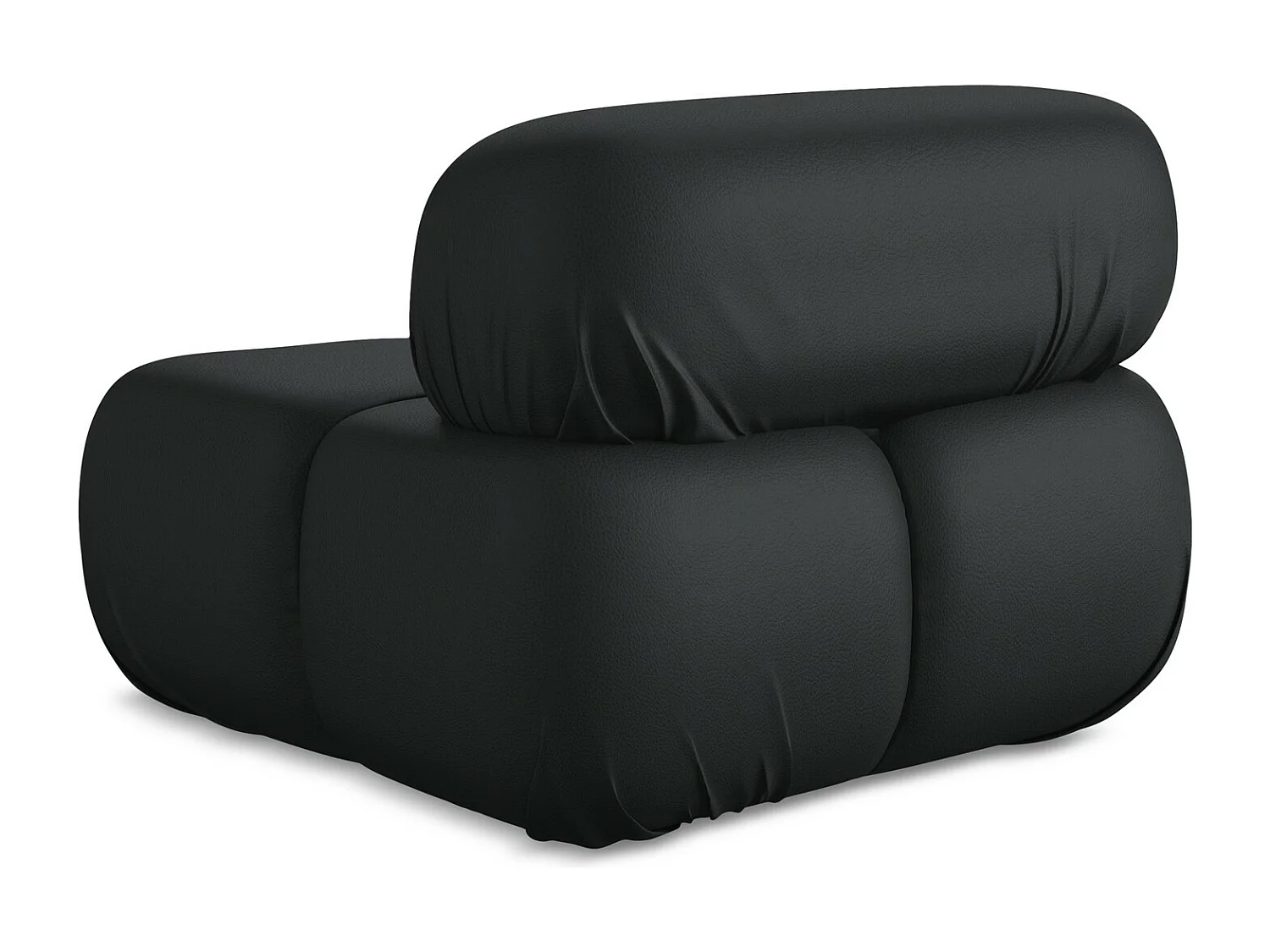 Fauteuil van zwart kunstleer - LOKUA