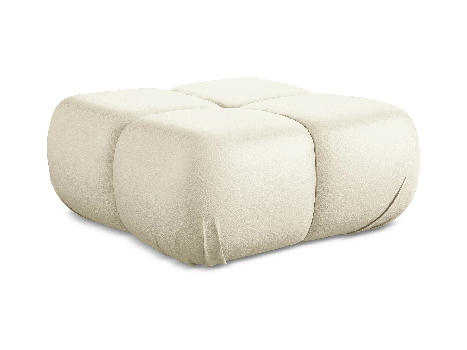 Pouf - Hocker - Kunstleder - Hell beige - LOKUA