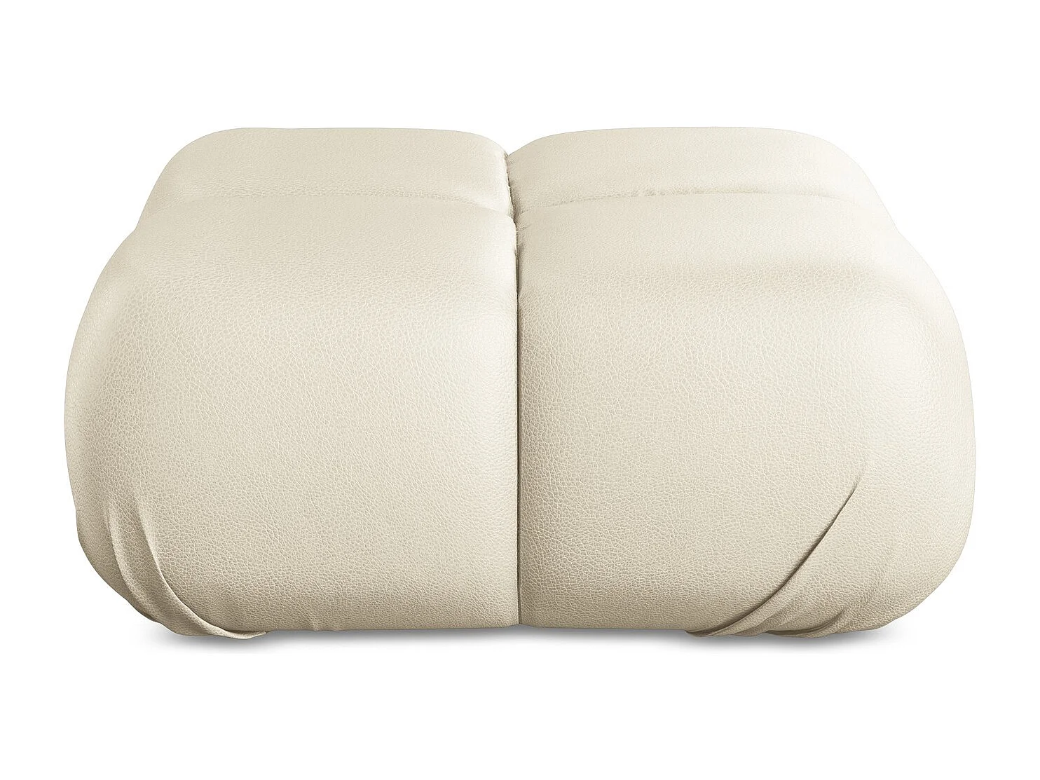 Pouf en Cuir artificiel - beige clair - LOKUA