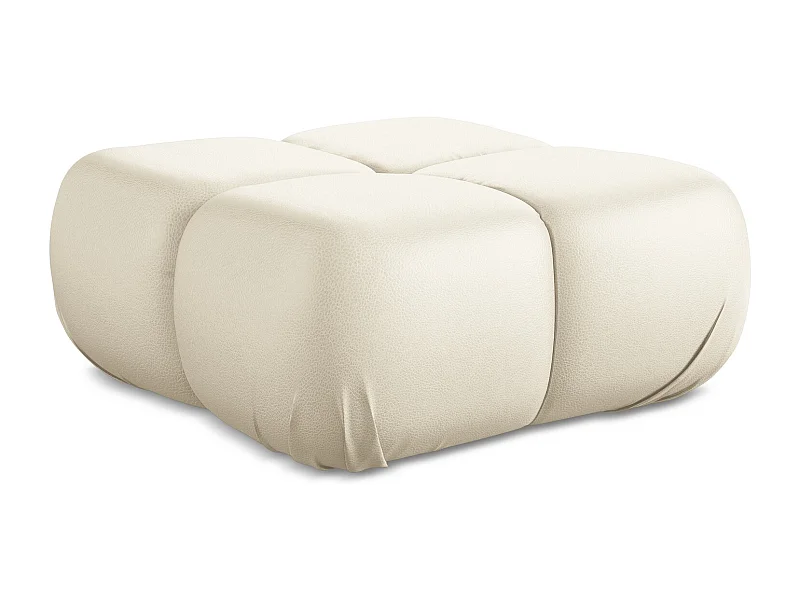 Pouf - Hocker - Kunstleder - Hell beige - LOKUA