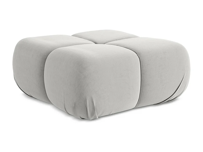 Puff em veludo prata - LOKUA