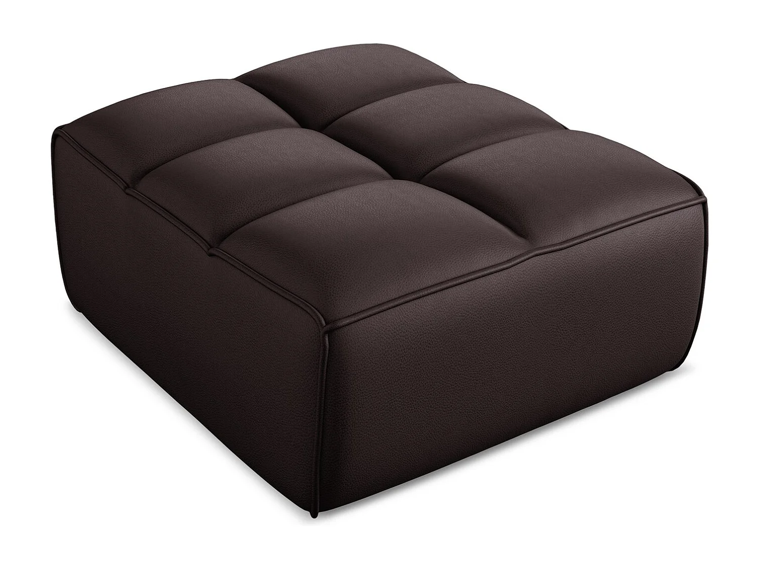 Pouf en Cuir artificiel - prune - KALAI