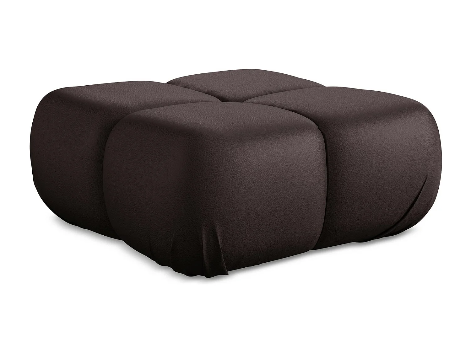 Puff em couro sintético ameixa - LOKUA