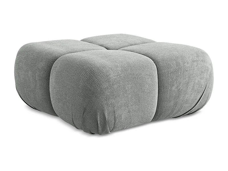 Pouf - Hocker - Chenille - Grau - LOKUA