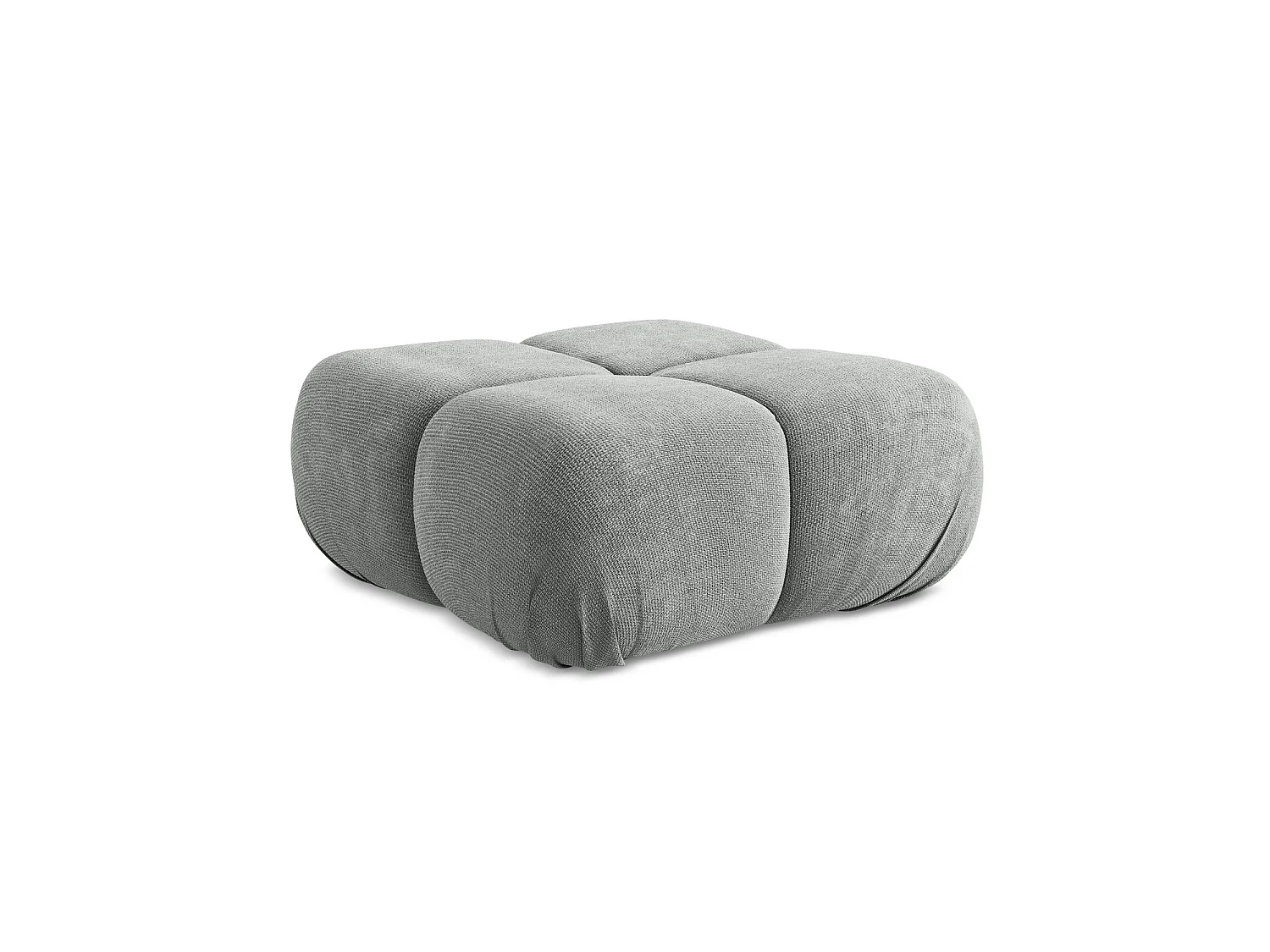 Pouf en tissu chenille - gris - SANREMO