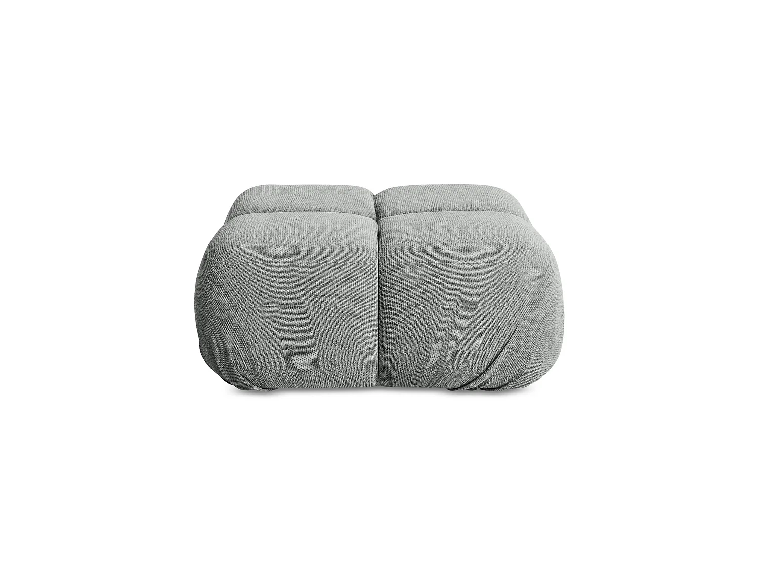 Pouf en tissu chenille - gris - SANREMO