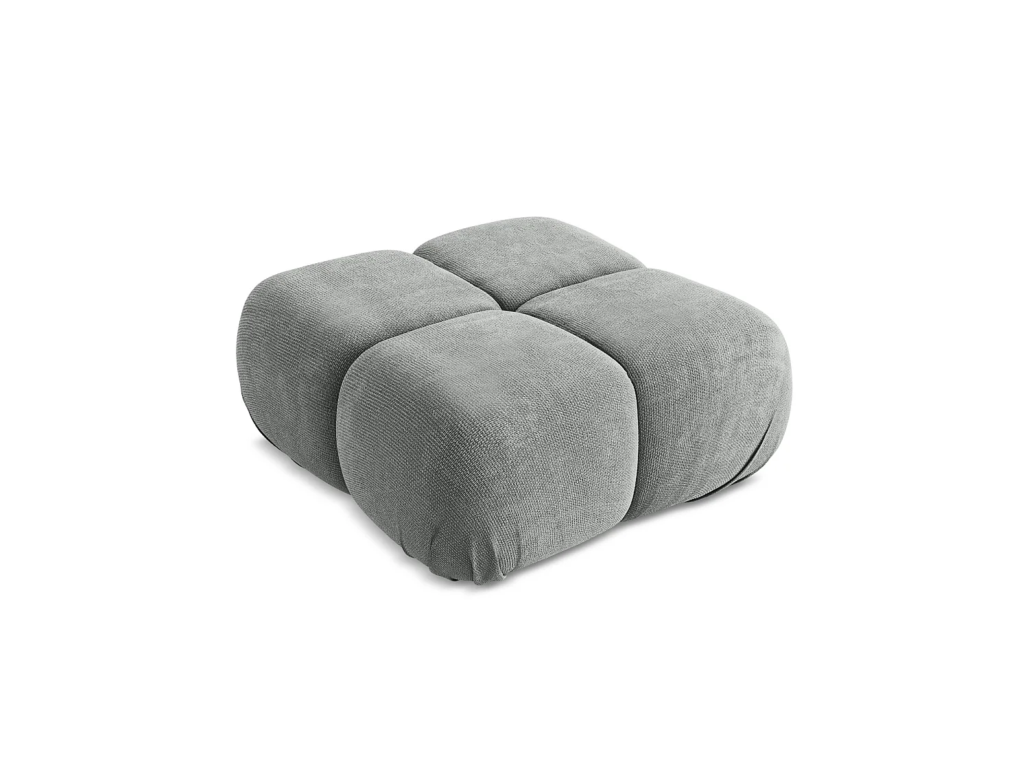 Pouf en tissu chenille - gris - SANREMO