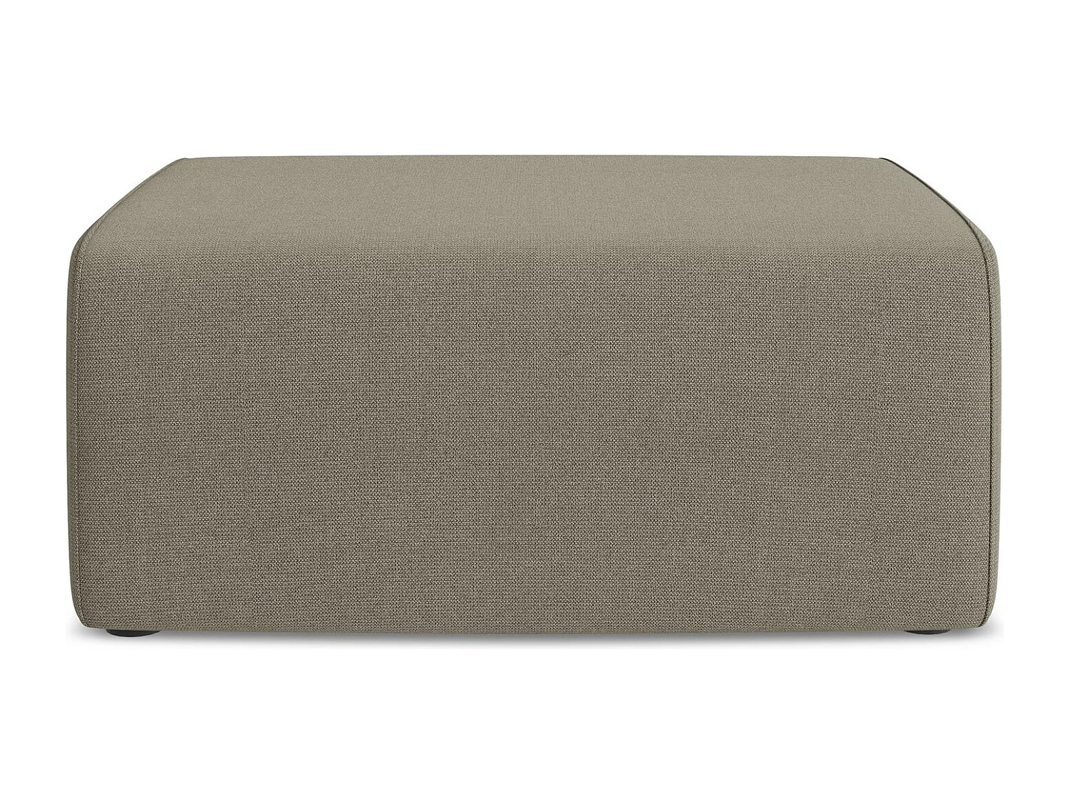 Poef van donkerbeige textuurstof - KALEA