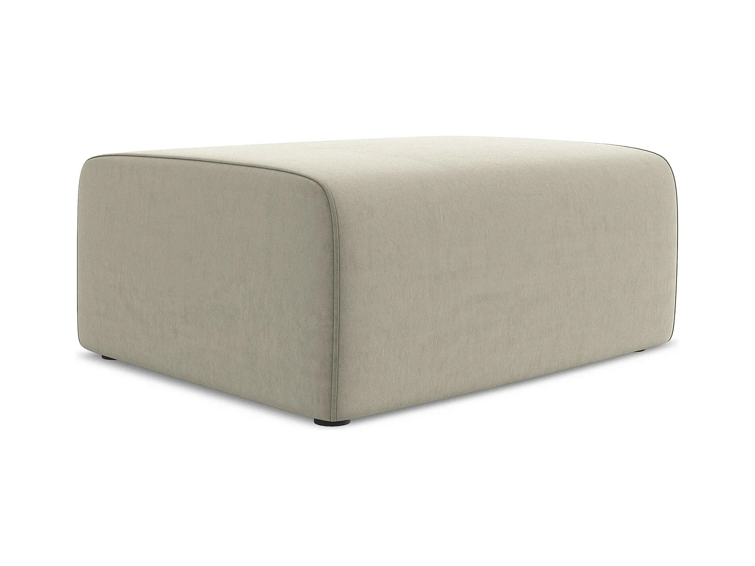 Pouf en Samt - perle - KALEA
