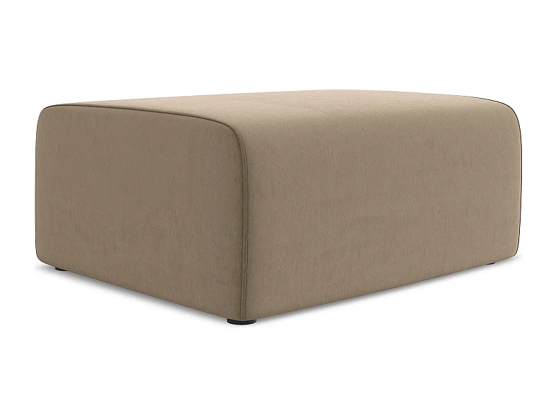 Pouf - Hocker - Samt - Dunkelbeige - KALEA