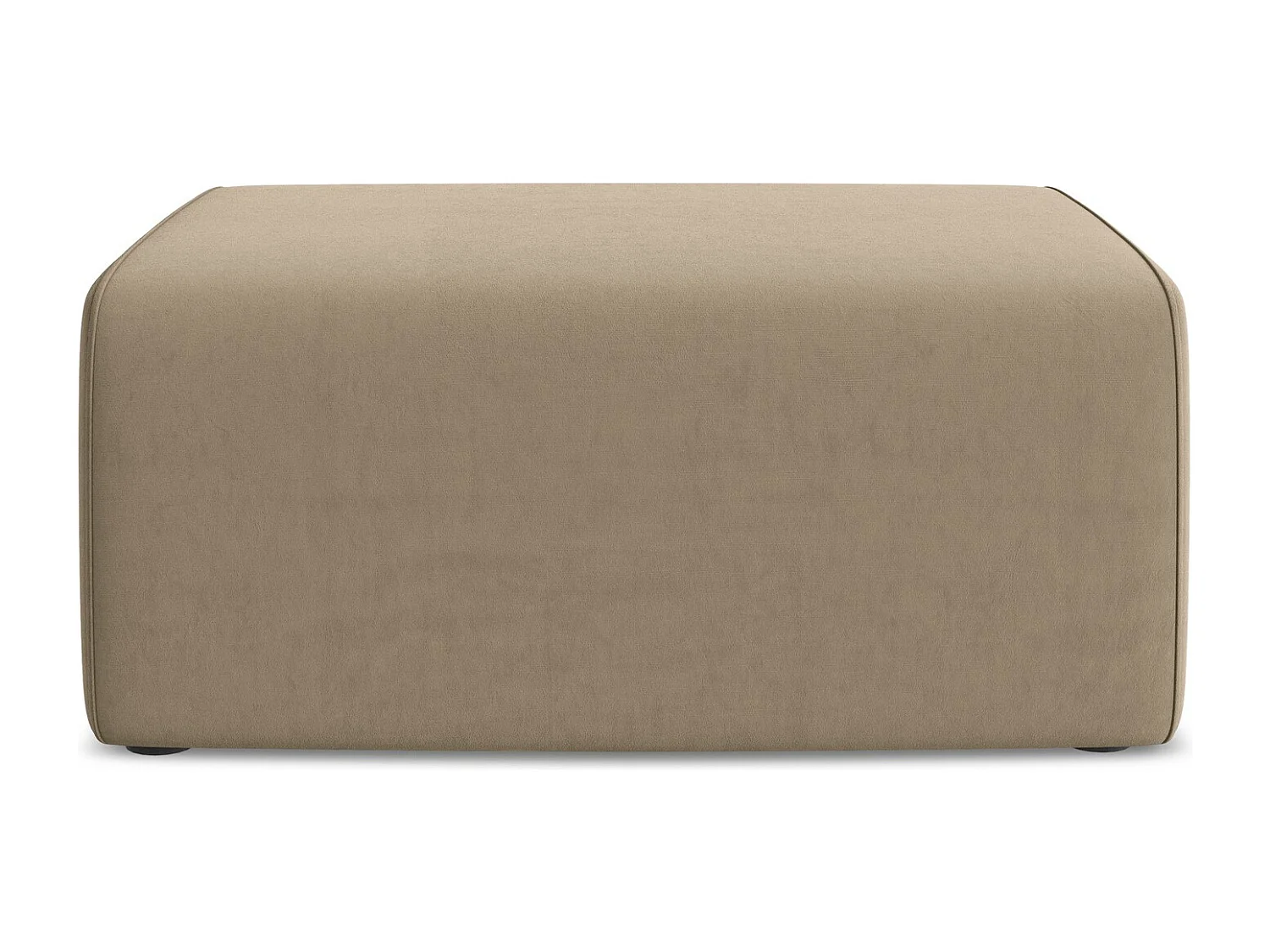 Poef van donkerbeige velours - KALEA