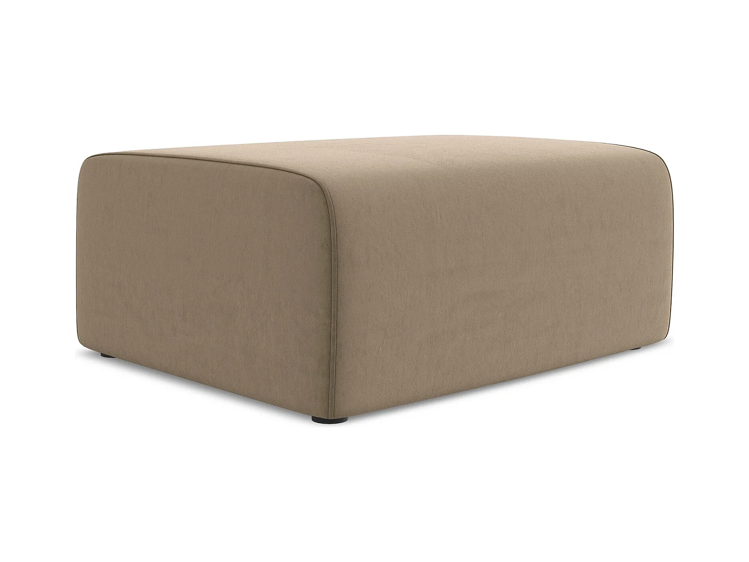 Pouf en Samt - beige foncé - KALEA