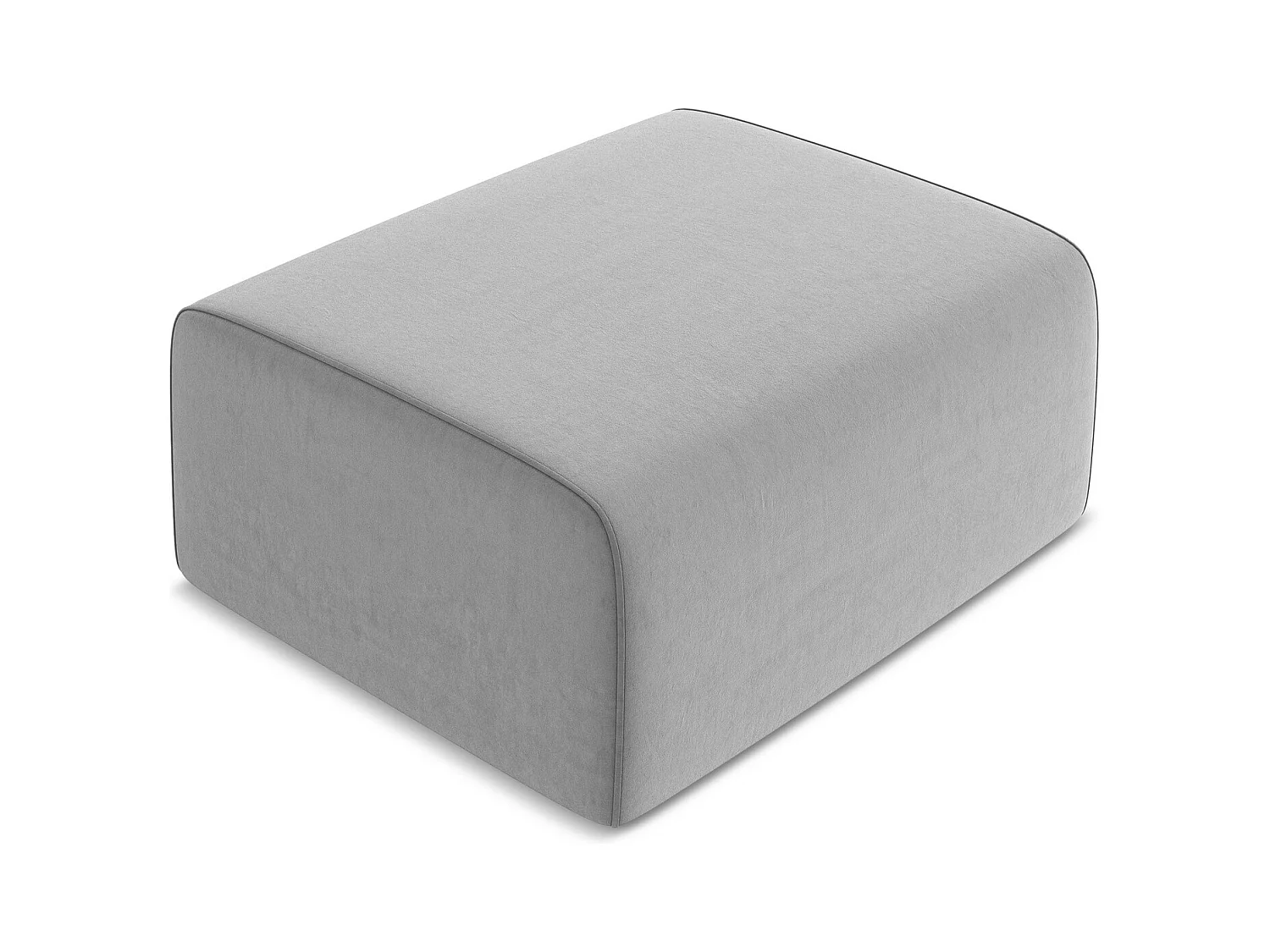 Poef van grijs velours - KALEA
