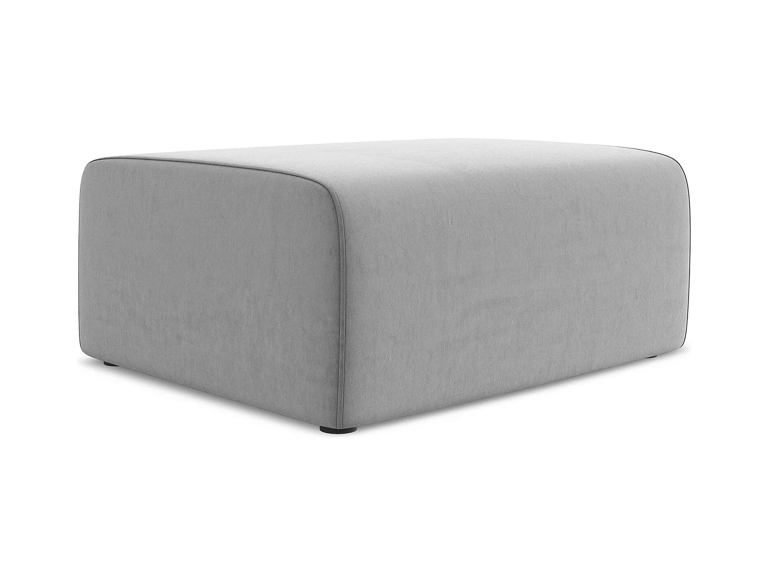 Poef van grijs velours - KALEA