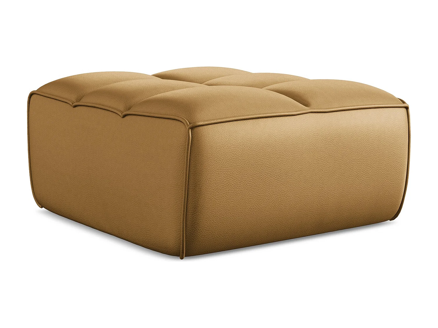 Pufa - ze skóry syntetycznej - karmelowy - KALAI