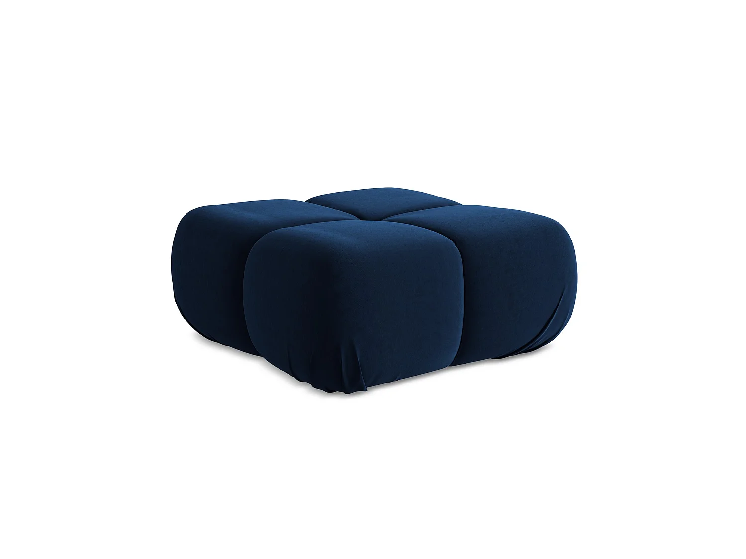 Pouf en velours - bleu royal - SANREMO