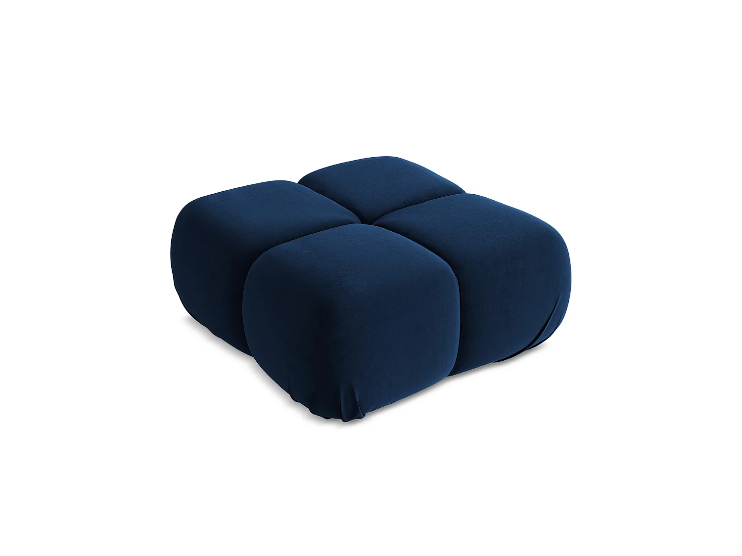 Pouf en velours - bleu royal - SANREMO