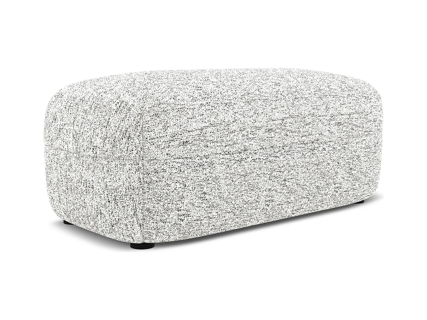 Pouf - Hocker - Strukturstoff - Weiß - MOANA