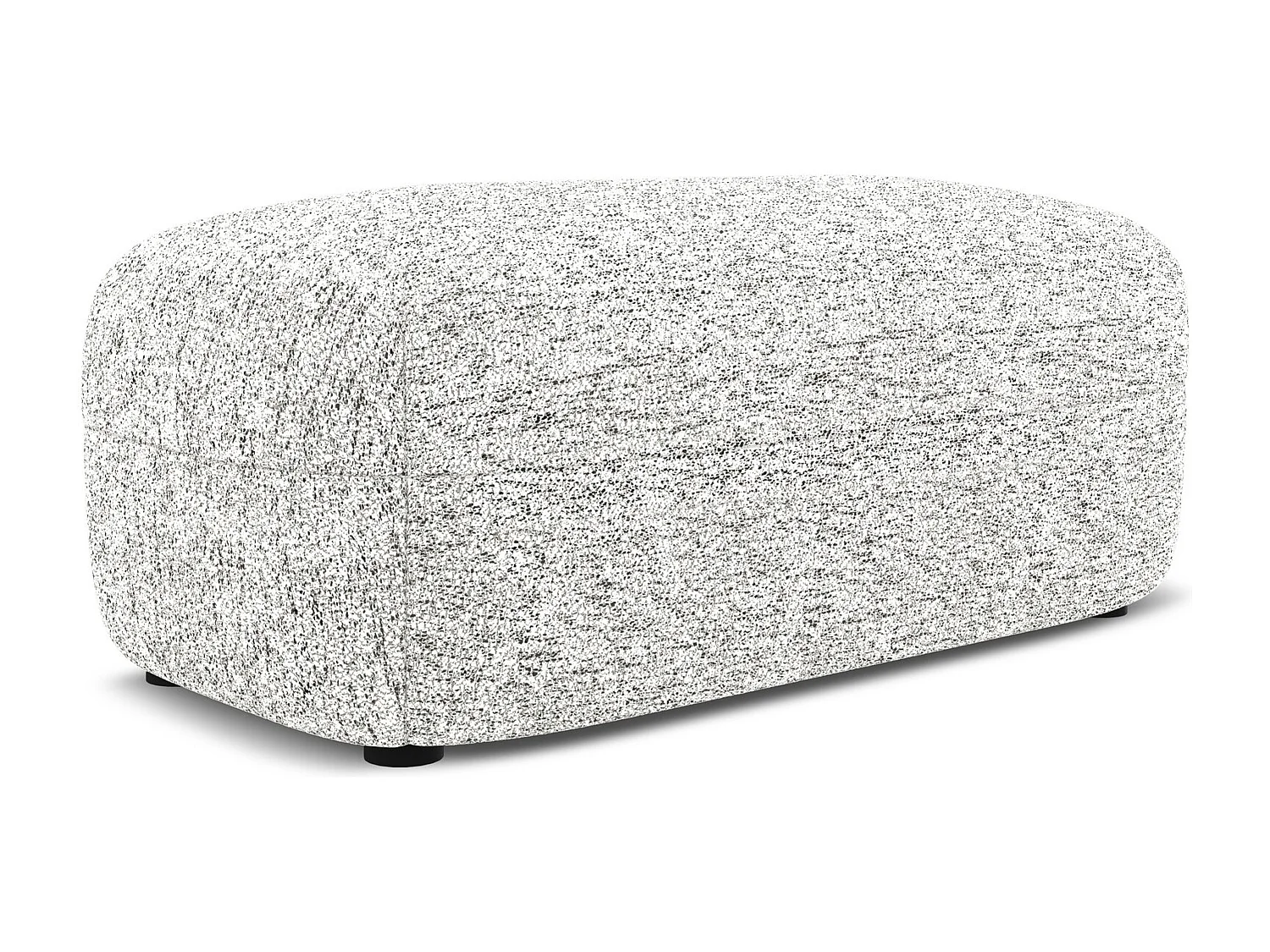 Pouf en Strukturstoff - blanc - MOANA