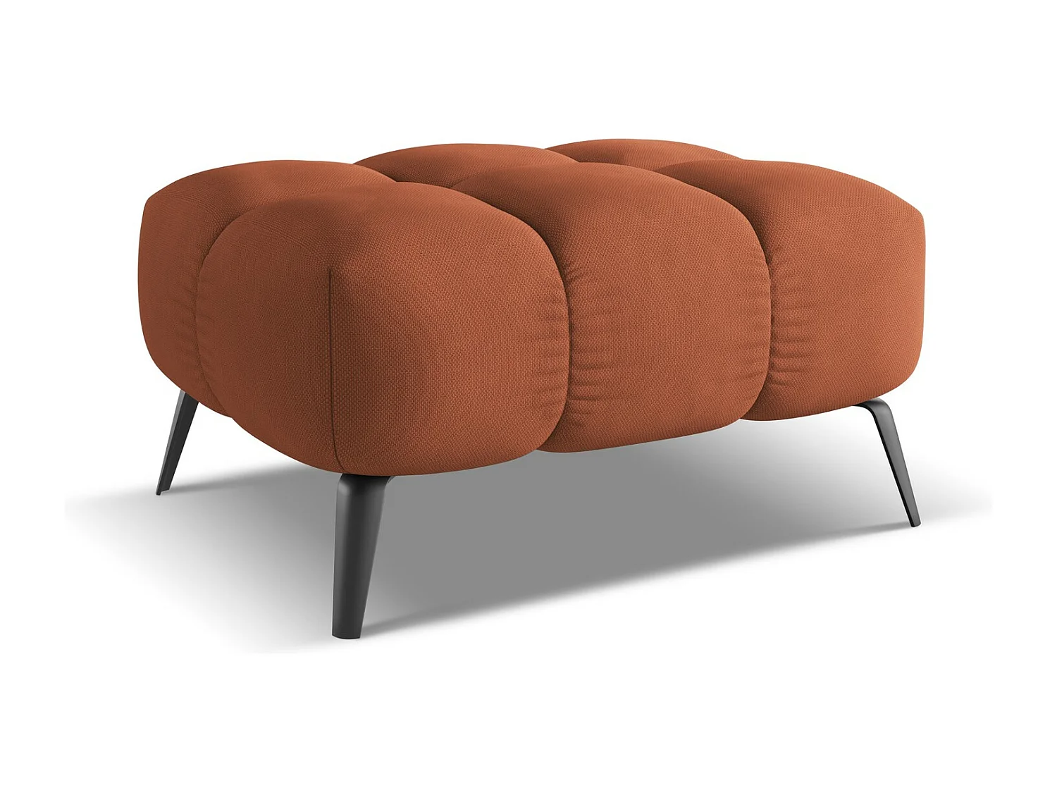 Pouf en Chenille - terre cuite - NALU