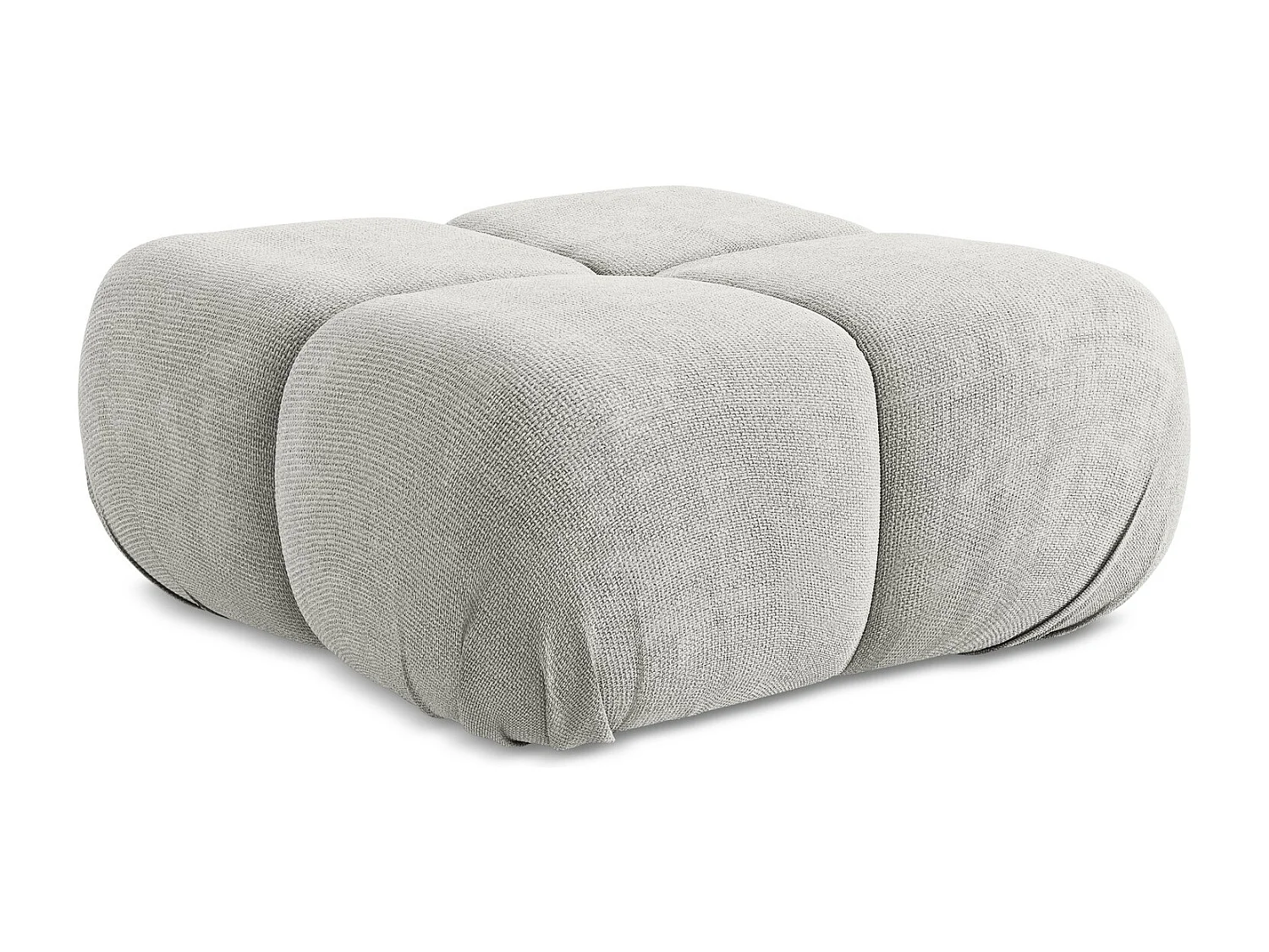 Pouf - Hocker - Chenille - Hellgrau - LOKUA
