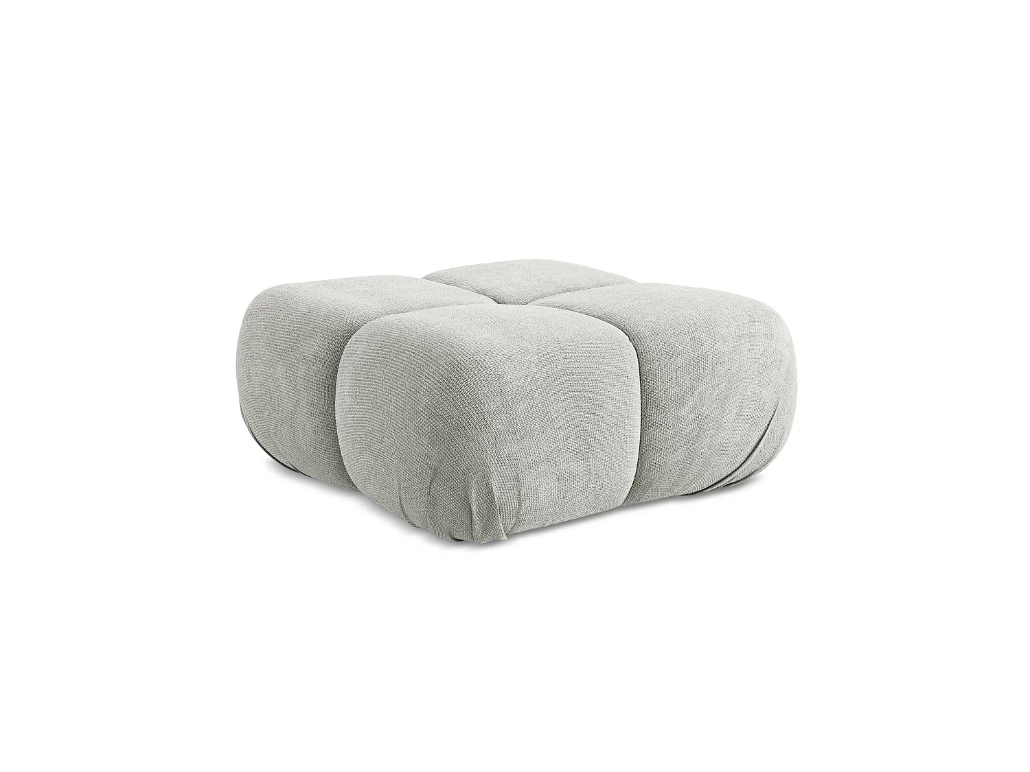 Pouf en tissu chenille - gris clair - SANREMO