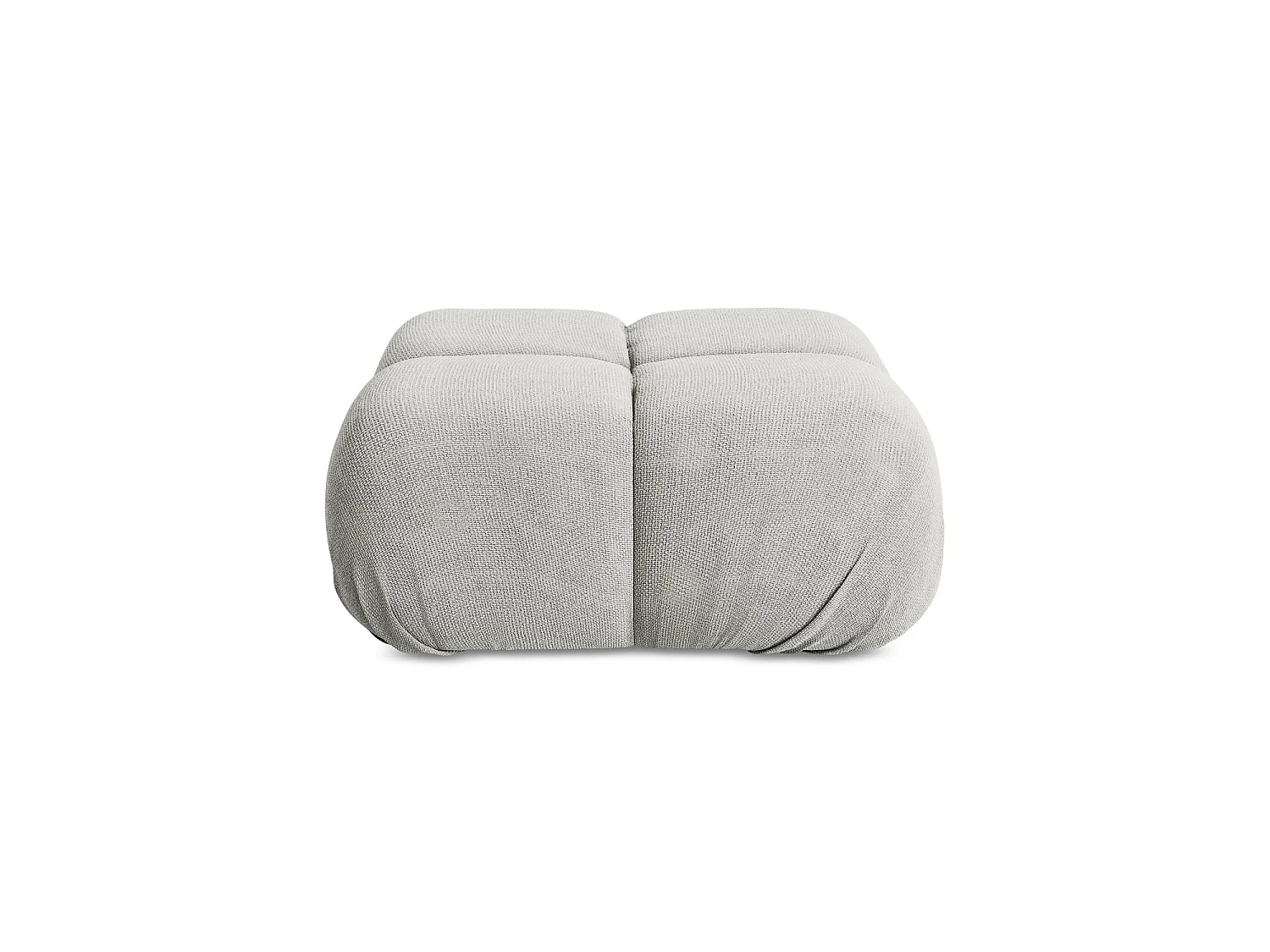 Pouf en tissu chenille - gris clair - SANREMO
