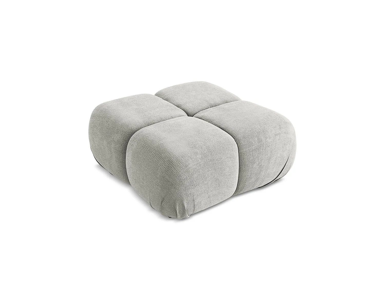 Pouf en tissu chenille - gris clair - SANREMO