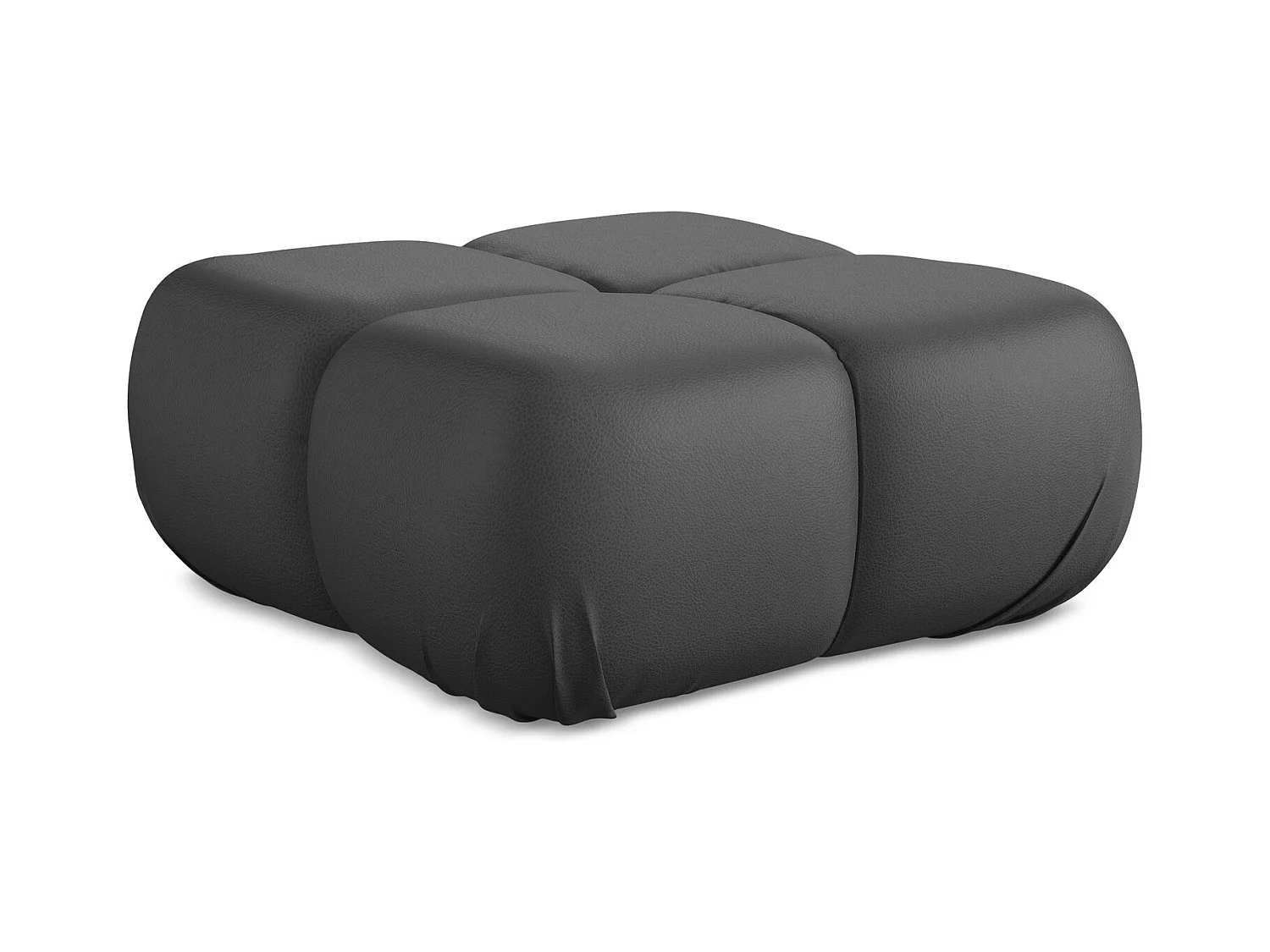 Pouf - Hocker - Kunstleder - Grau - LOKUA