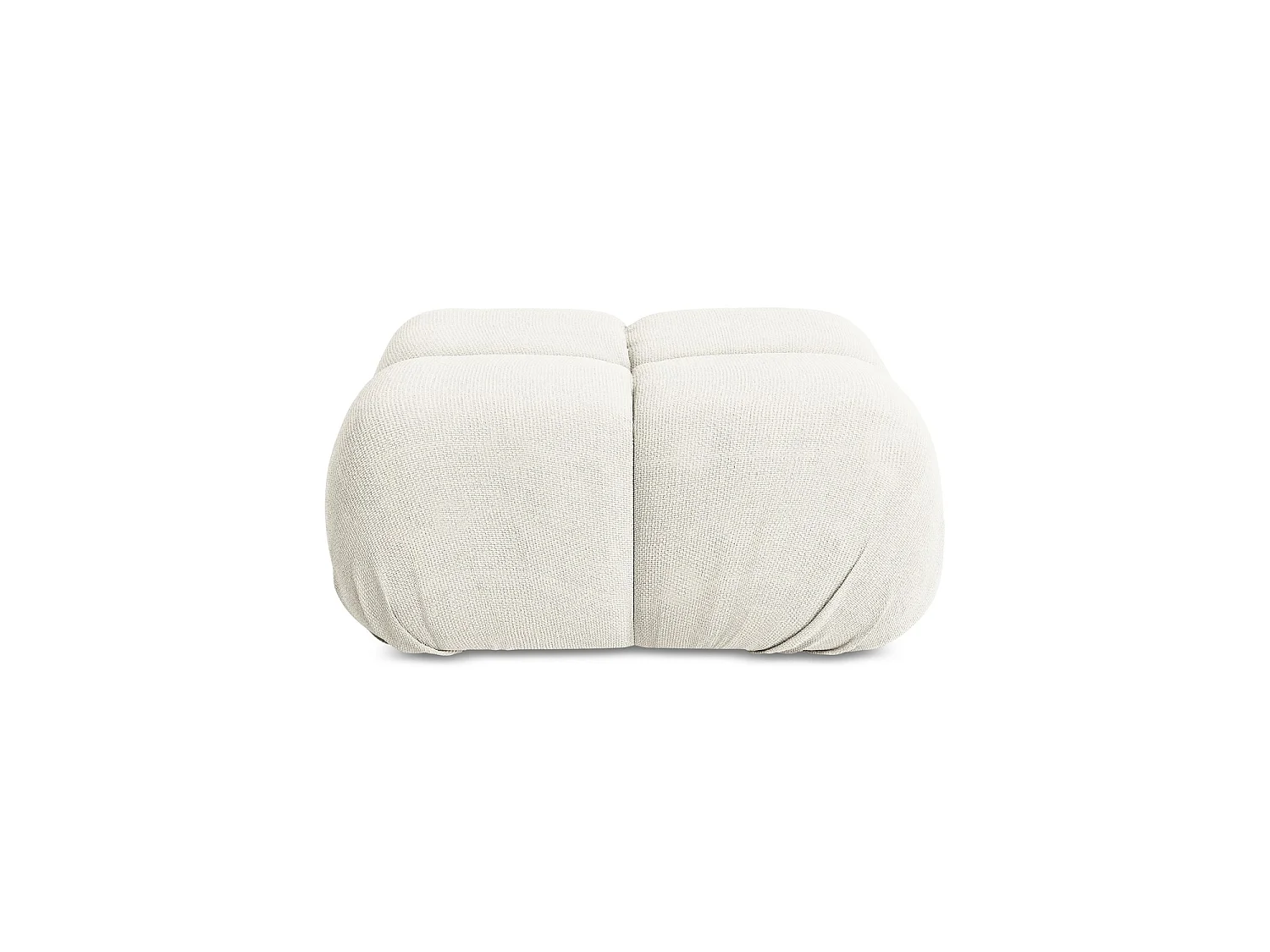 Pouf en tissu chenille - blanc - SANREMO