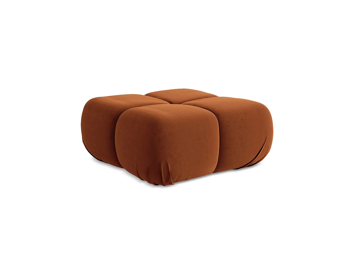 Pouf en velours - terre cuite - SANREMO