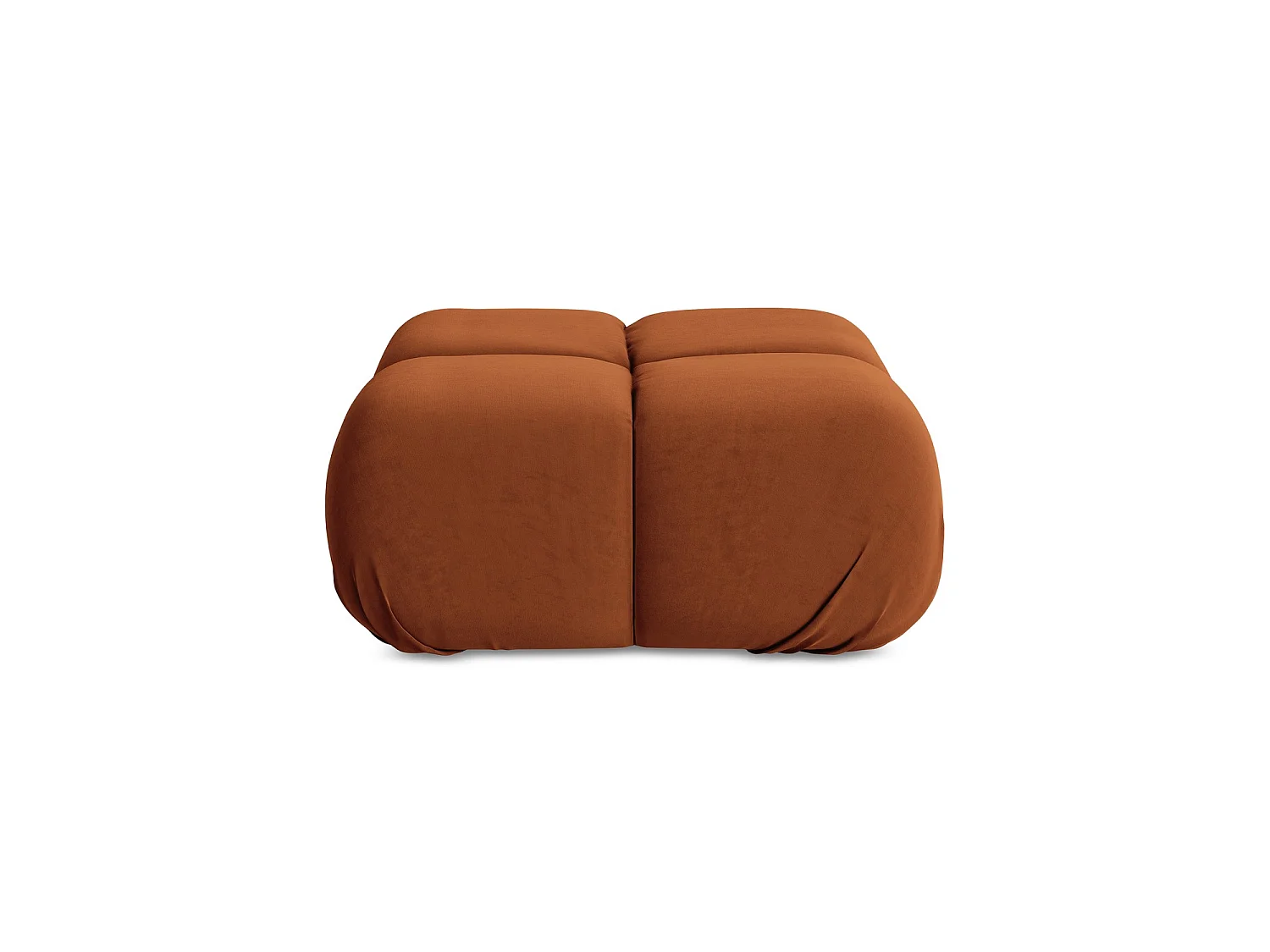 Pouf en velours - terre cuite - SANREMO