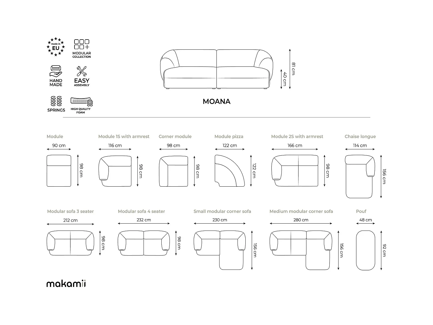 Pouf - Hocker - Strukturstoff - Hellgrau - MOANA